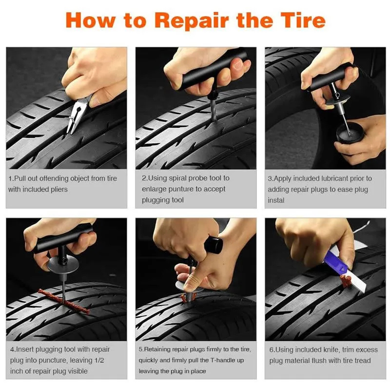 37-Piece Versatile Vehicle Tire Repair Tool Kit Ctc-682