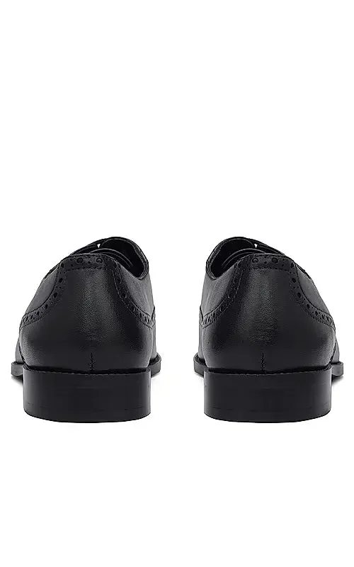 Black Leather Brogue Lace Ups