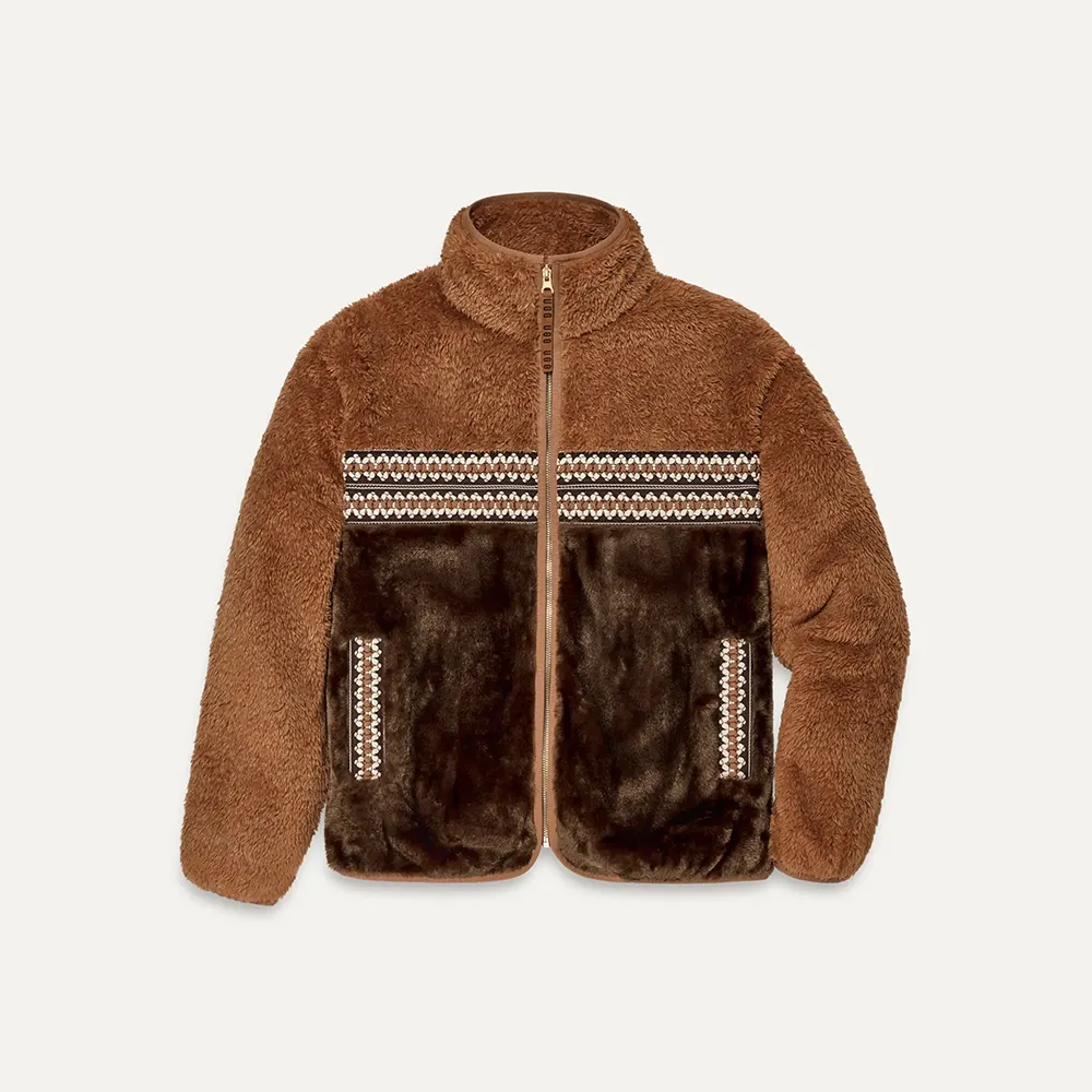 Marlene UGGfluff Jacket Heritage Braid Chestnut
