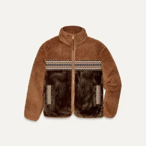 Marlene UGGfluff Jacket Heritage Braid Chestnut