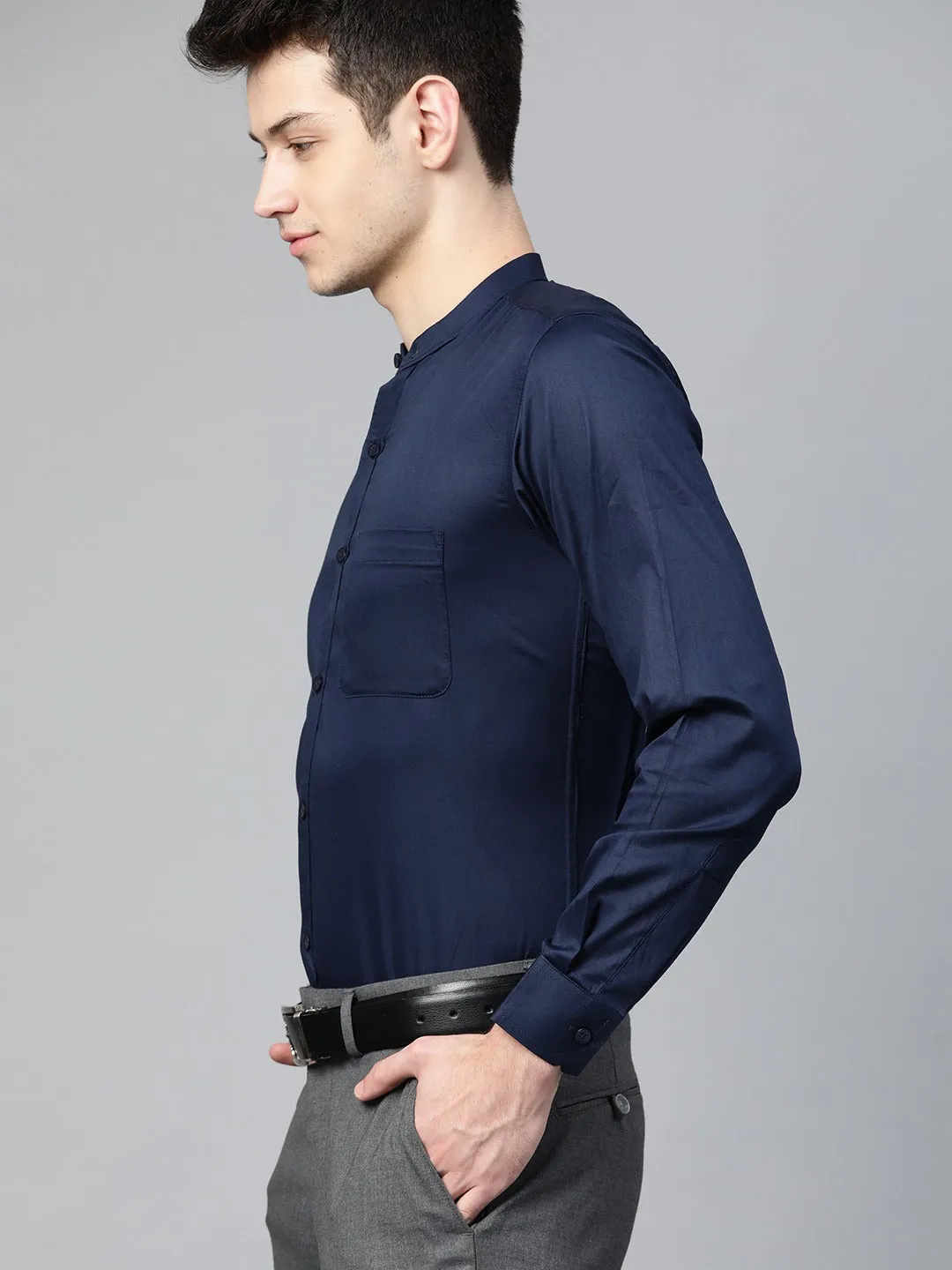 Navy Blue: Solid Formal Shirt