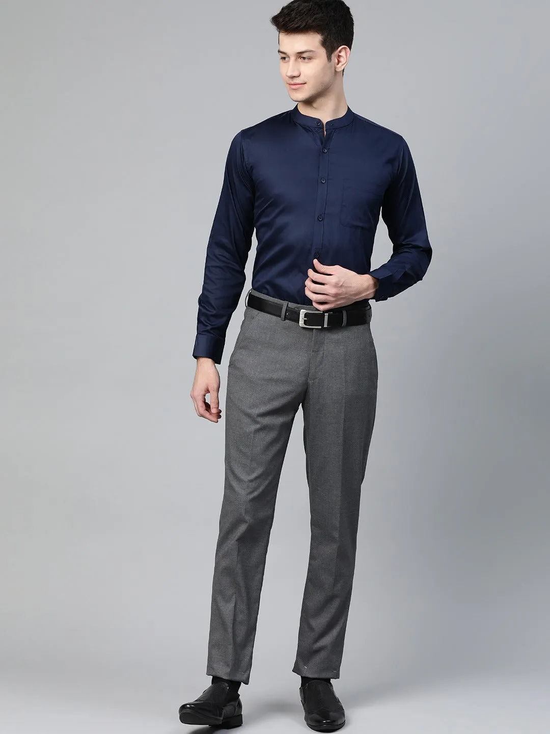 Navy Blue: Solid Formal Shirt