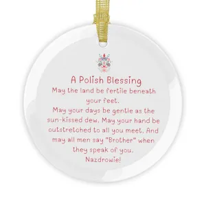 Polish Blessing Glass Ornaments, Polish Gift, Polish Pride 1 Pc or 10 Pc