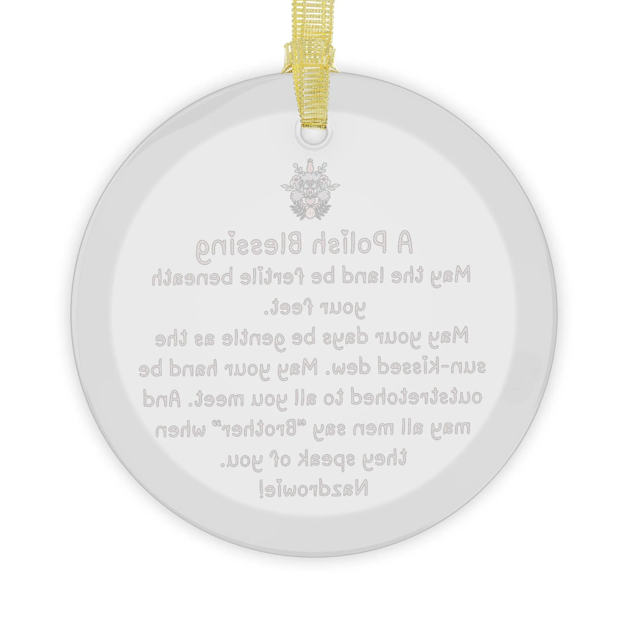 Polish Blessing Glass Ornaments, Polish Gift, Polish Pride 1 Pc or 10 Pc