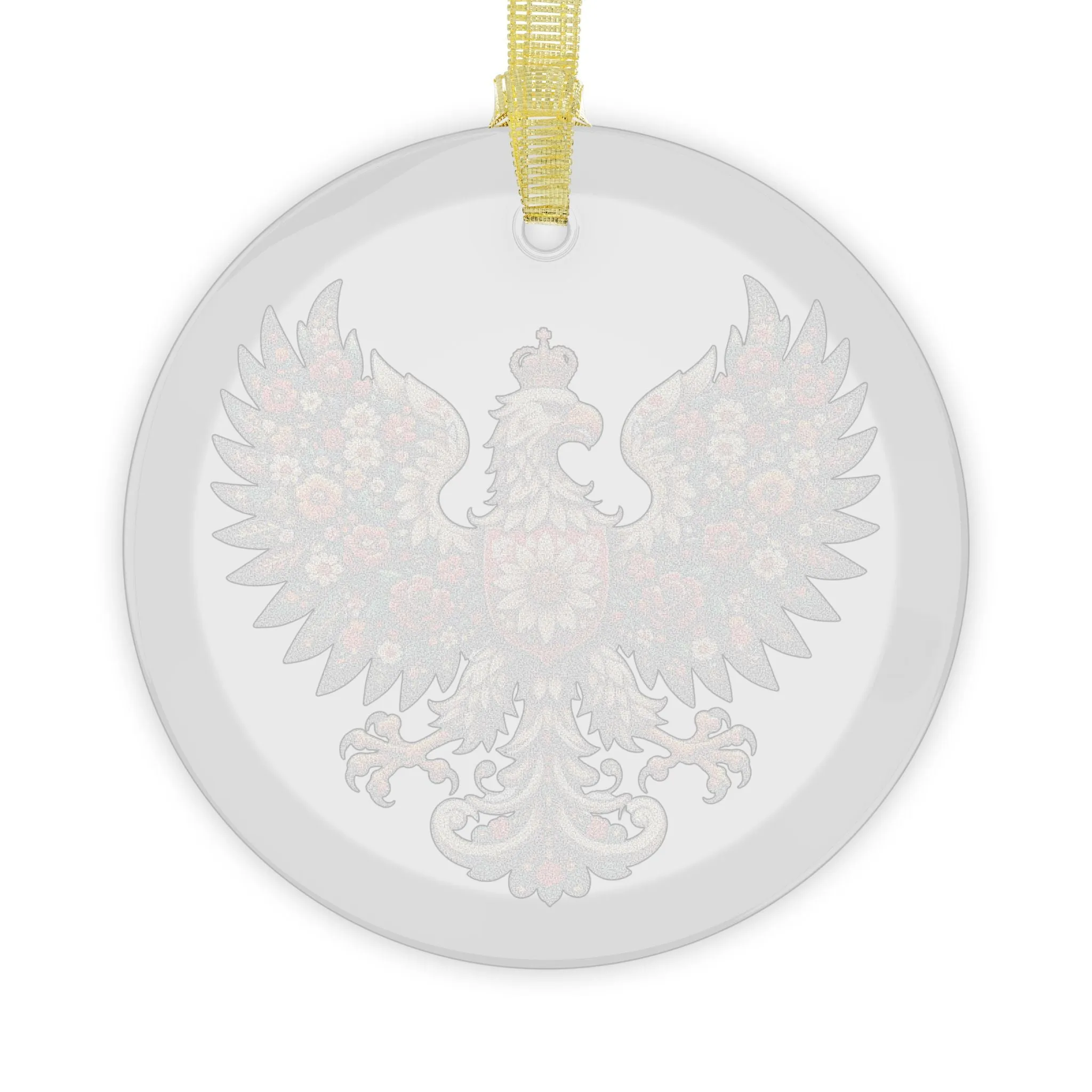 Polish Crest, Polish-Eagle, Folk Art, Glass Ornaments for Polish Pride