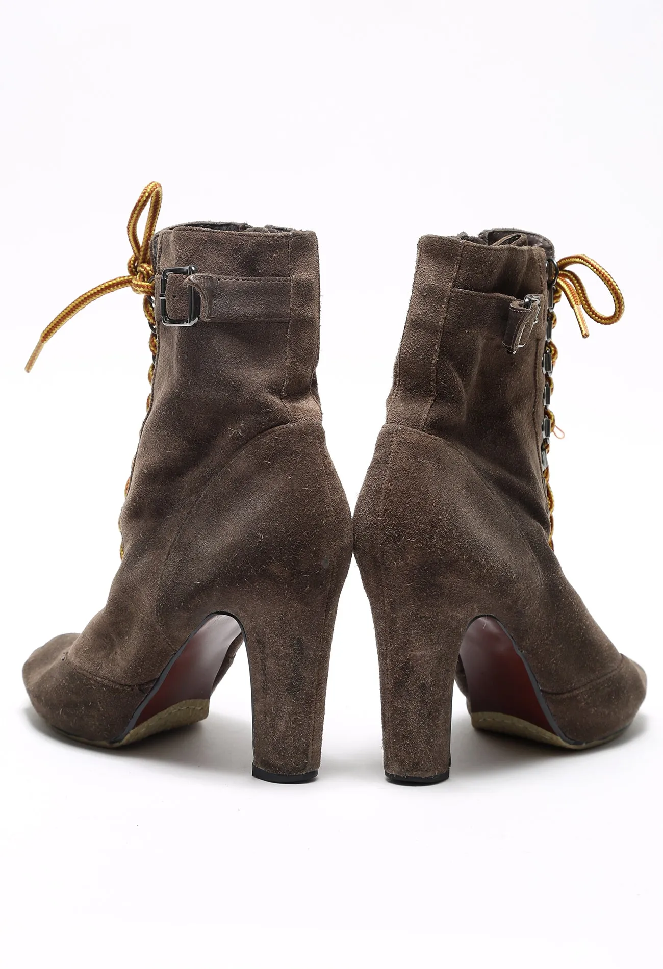 Suede Tie Up Boots