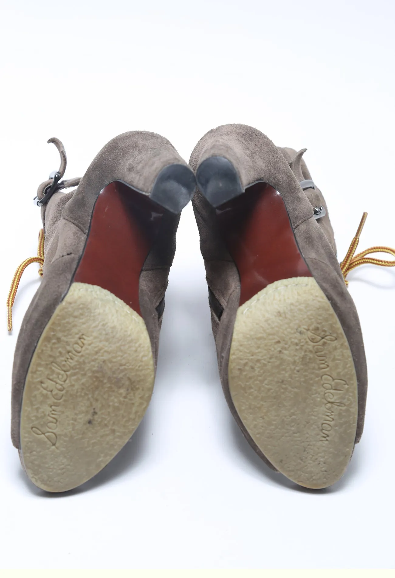 Suede Tie Up Boots