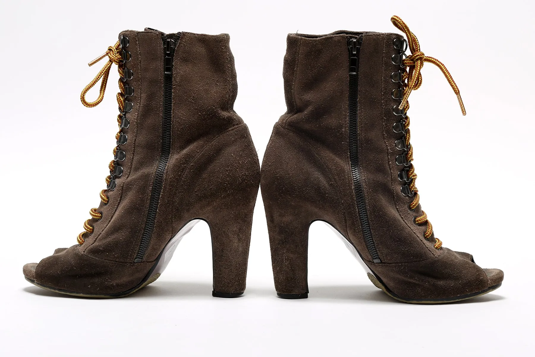 Suede Tie Up Boots