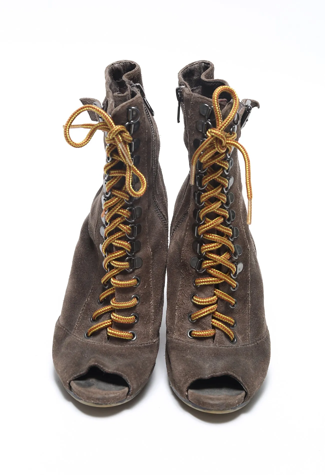 Suede Tie Up Boots