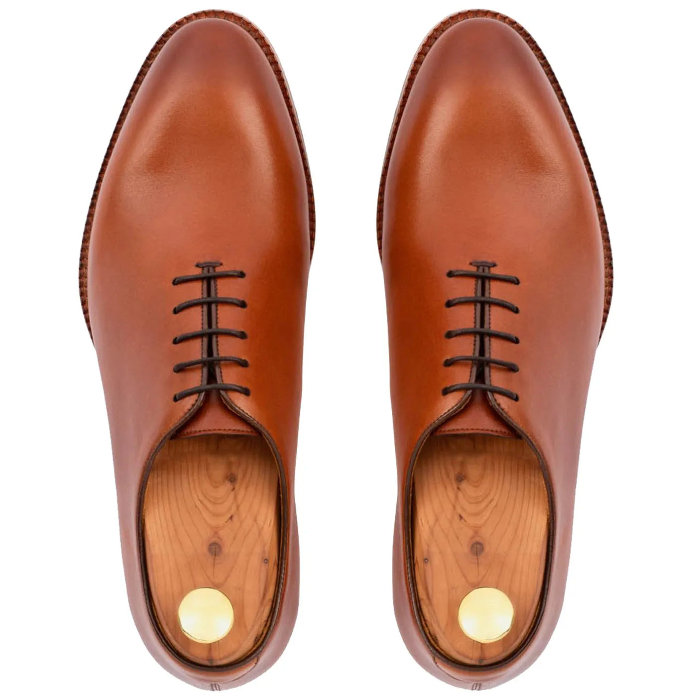 Tan Leather Drayton One Cut Oxfords - Formal Shoes