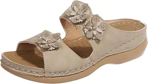 Trendy Women's Slippers Open Toe Wedge Heel Comfortable Summer Casual Footwear Fashionable Sandals for Daily Wear