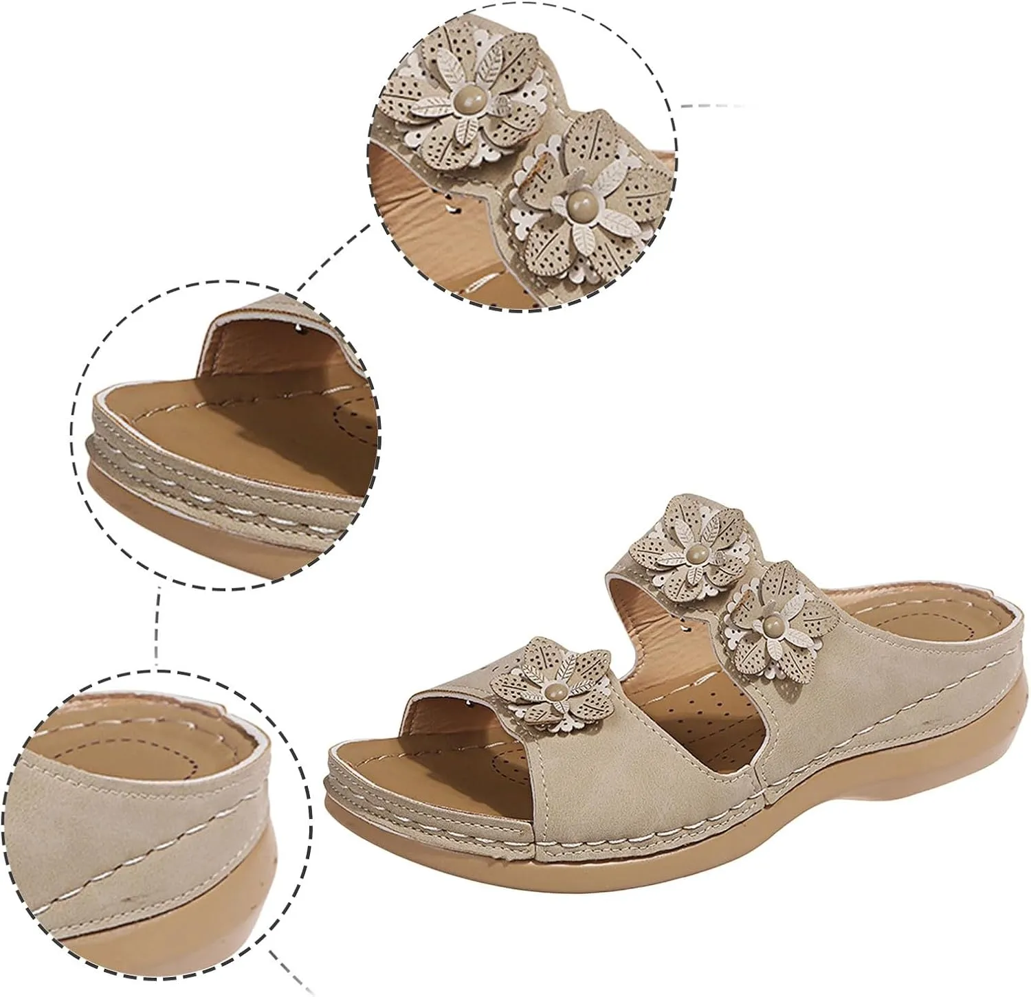 Trendy Women's Slippers Open Toe Wedge Heel Comfortable Summer Casual Footwear Fashionable Sandals for Daily Wear