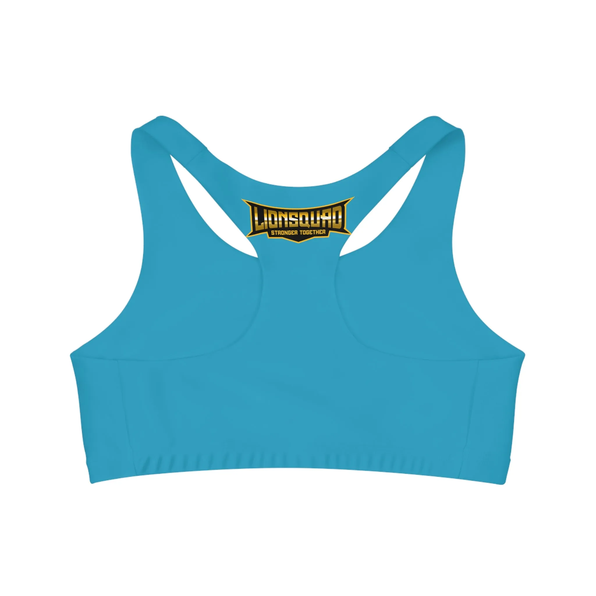 Turquoise "Sun Gold Lion"  Seamless Sports Bra