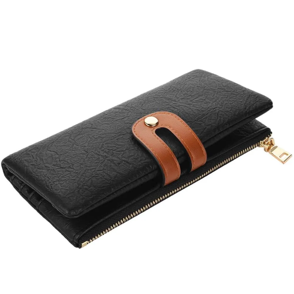 Vbiger Compact Women Purse Foldable Lady Wallet Cellphone Purse Wallet with RFID Blocking Function