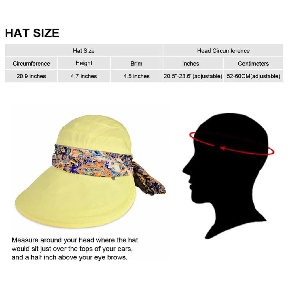 Vbiger New Detachable Sunbonnet for Outdoors Sport Foldable Visor with Zipper and Huge Bongrace