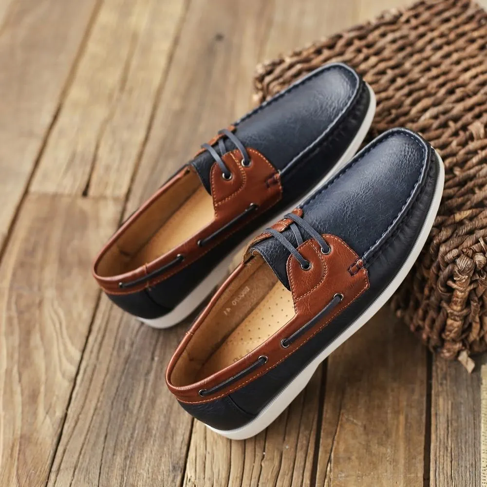 West Louis Leather Moccasins With Fashion Laces