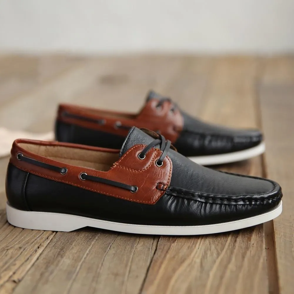 West Louis Leather Moccasins With Fashion Laces