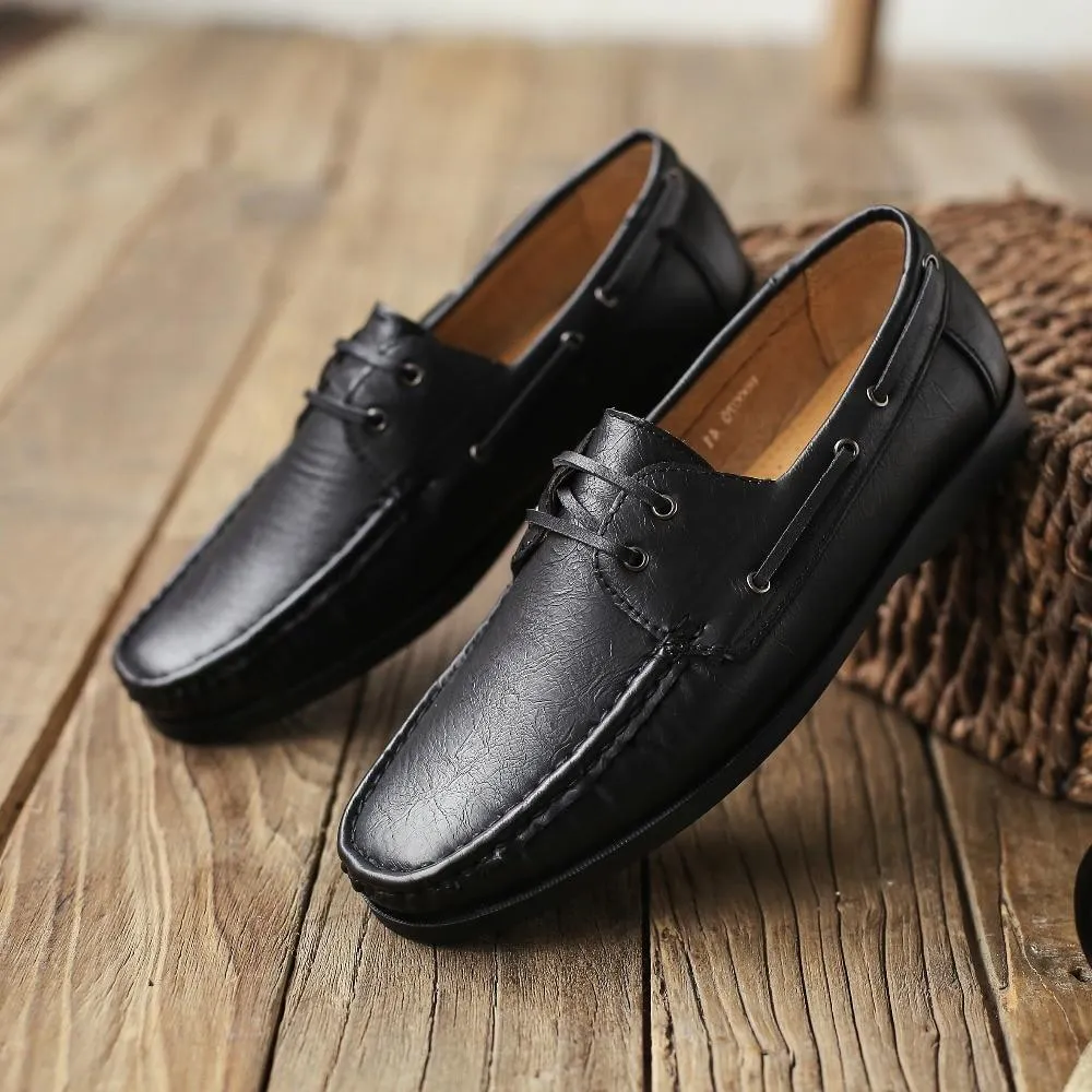 West Louis Leather Moccasins With Fashion Laces
