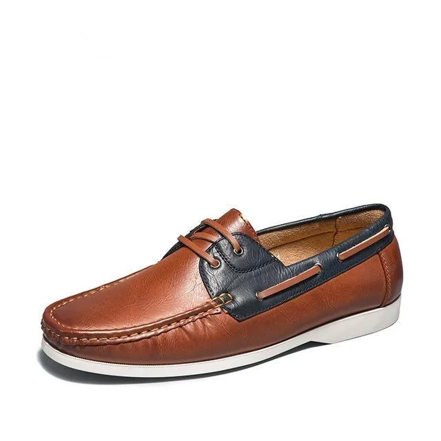 West Louis Leather Moccasins With Fashion Laces