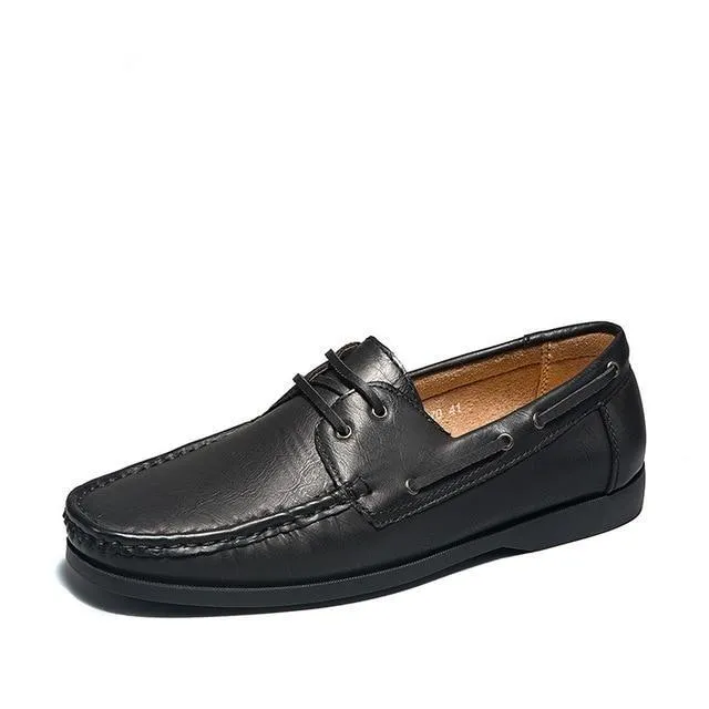 West Louis Leather Moccasins With Fashion Laces