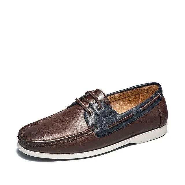 West Louis Leather Moccasins With Fashion Laces