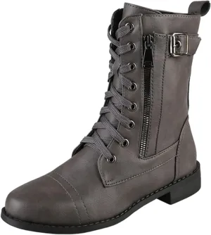 Work Boots for Women Ankle Women's Booties Wide Width Short Boots for Women Brown Boot Laces Soft Sole Fashion Chunky Block Heel Side Zipper Pointd Toe